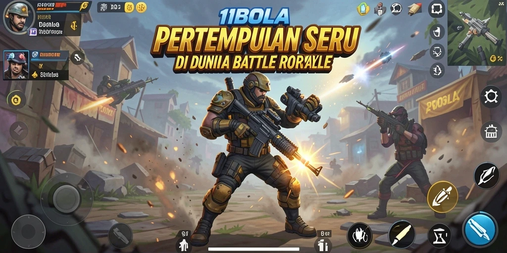 Tangkapan layar gameplay <strong>11BOLA</strong> menampilkan aksi pertempuran Battle Royale yang intens.