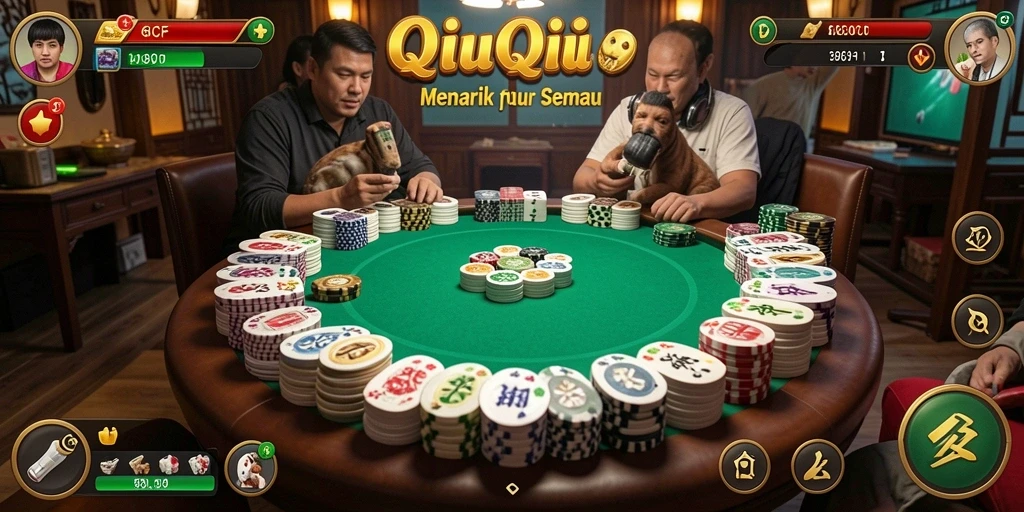 Screenshot utama menampilkan gameplay menarik dari permainan QiuQiu.
