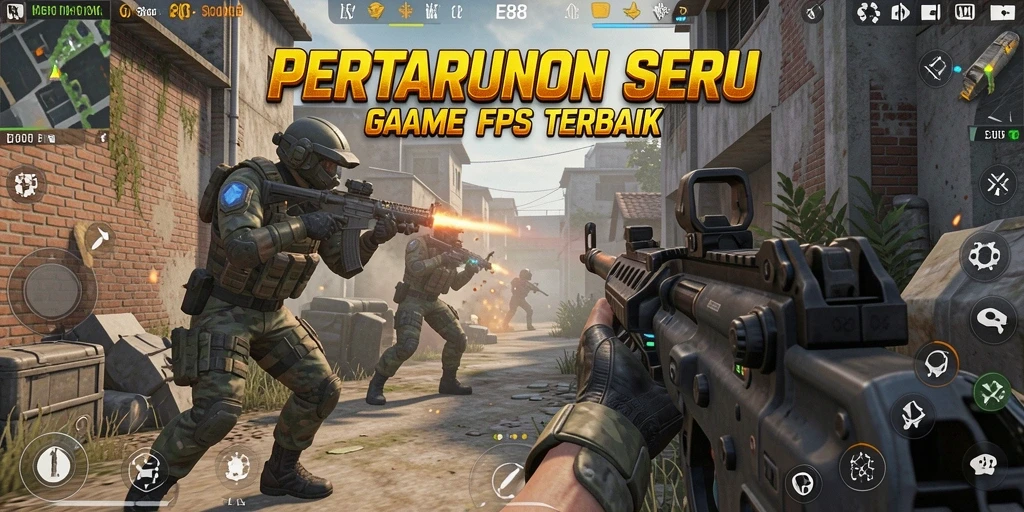 Screenshot gameplay E88 menampilkan aksi seru dalam pertempuran FPS.
