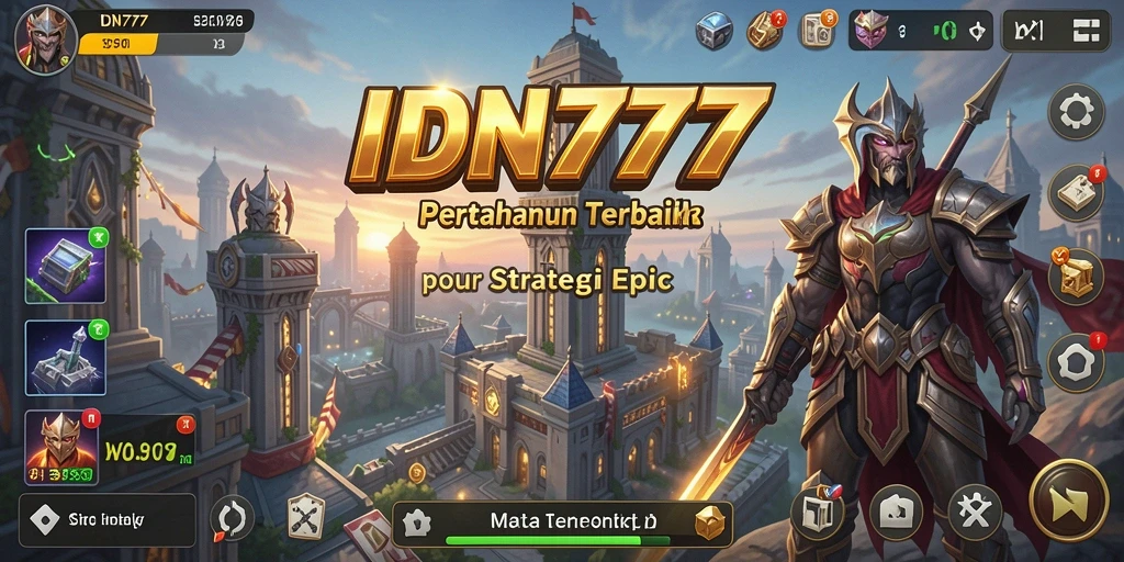 Tangkapan layar gameplay IDN777 yang menunjukkan menara bertahan dari serangan musuh.