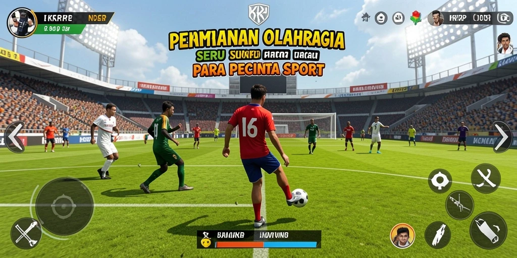 Tampilan gameplay seru KKRP yang penuh aksi olahraga.